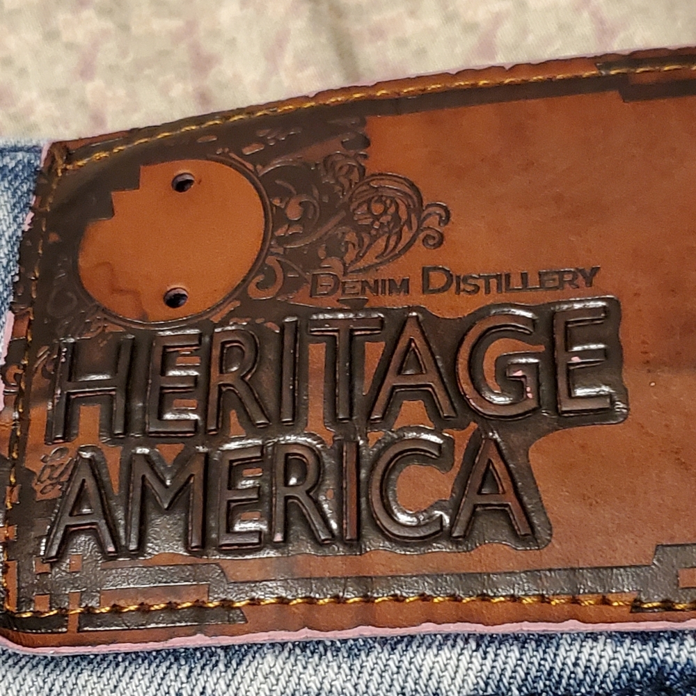 Heritage America Denim Distillery Distressed Men's Jeans Blue 36x33 - Picture 8 of 10